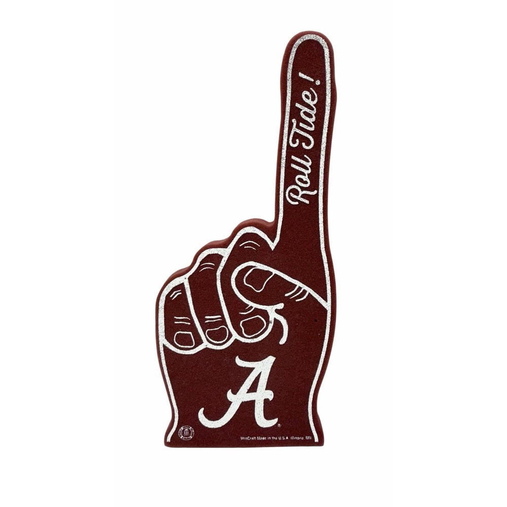 Alabama Roll Tide Flat Foam Finger Hand #1 fan  - 19" Long NCAA Sports Games